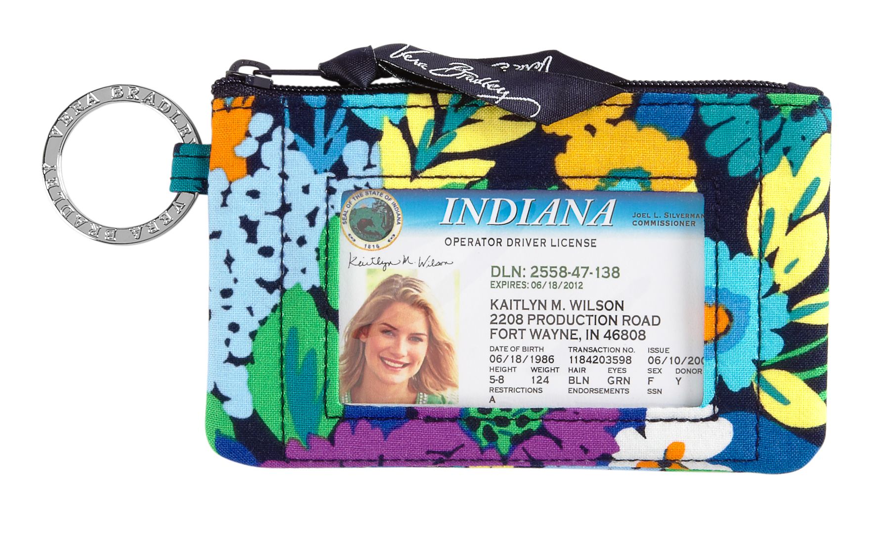 UPC 886003179291 product image for Vera Bradley Zip ID Case in Midnight Blues | upcitemdb.com