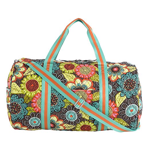 Round Duffel Travel Bag in Flower Shower