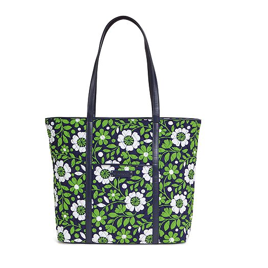 Trimmed Vera Tote in Lucky You with Navy Trim