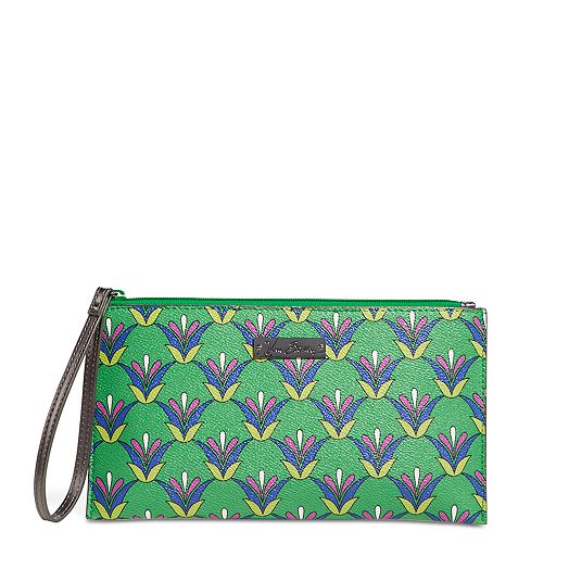 Slim Zip Wristlet in Emerald Diamonds