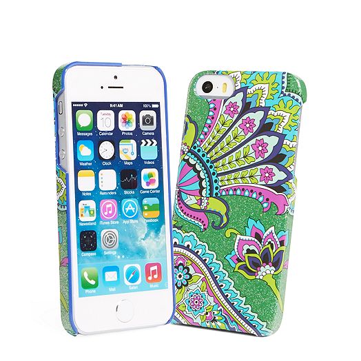 Glitter Snap On Case for iPhone 5 in Emerald Paisley