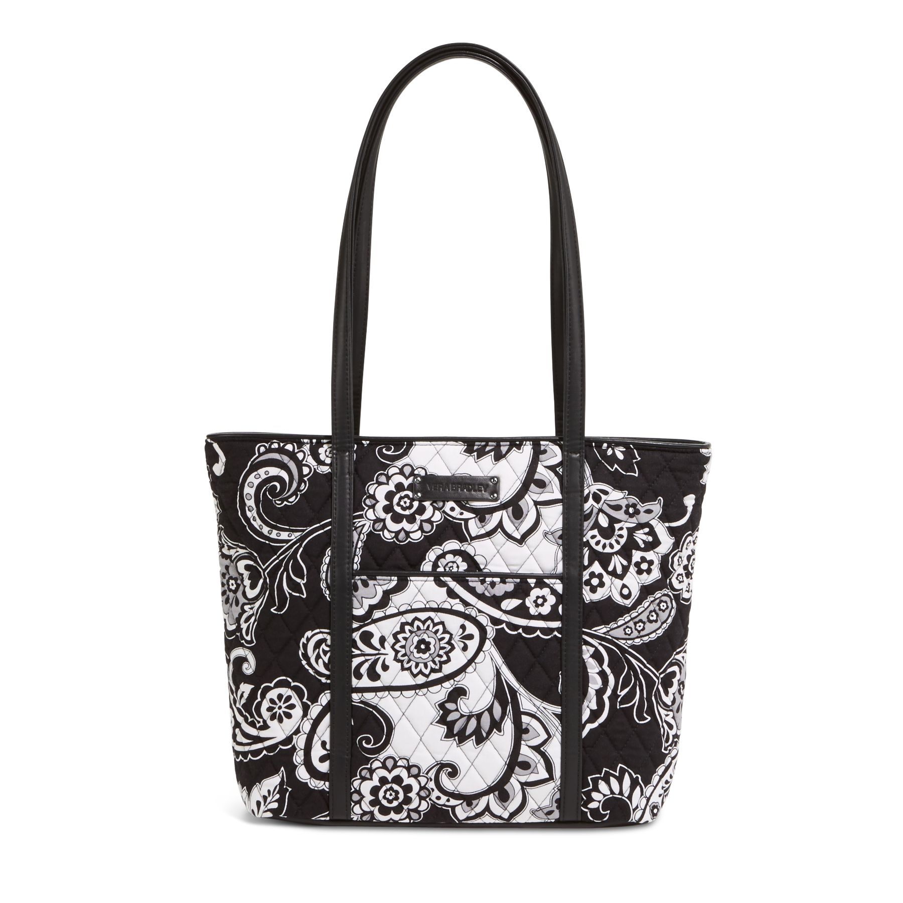 Vera Bradley Small Trimmed Vera Tote in Midnight Paisley with Black ...
