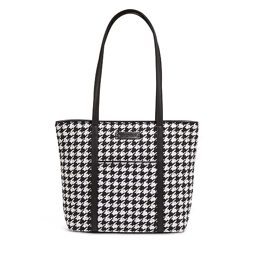 Small Trimmed Vera in Midnight Houndstooth with Black Trim