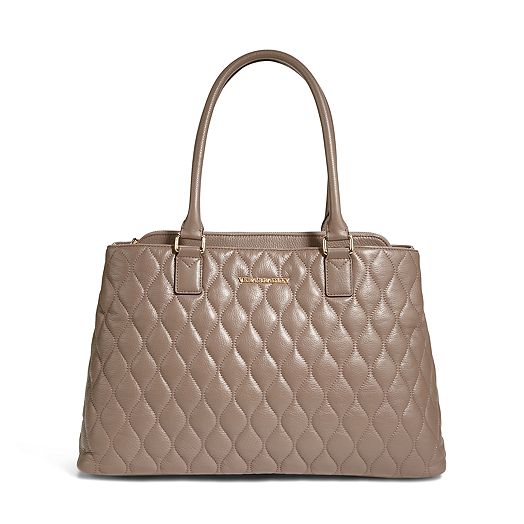 Quilted Emma Tote in Taupe