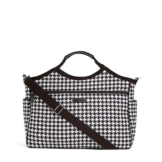 Carryall Travel Bag in Midnight Houndstooth with Black Trim